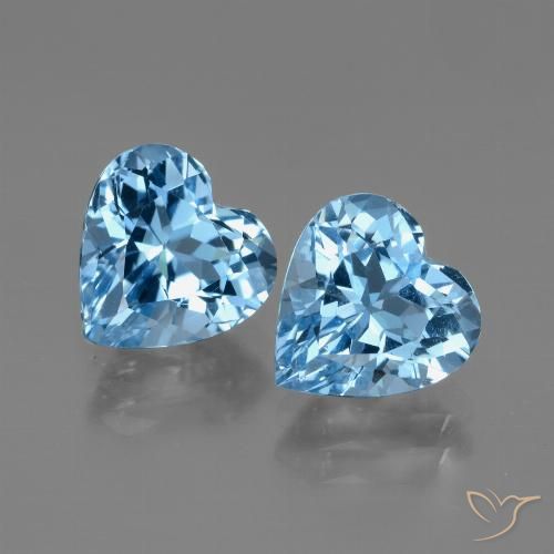 Achetez naturel 6.26ct Bleu Suisse Topaze gems, Forme de coeur, En provenance Brésil chez GemSelect. En stock, livraison internationale!