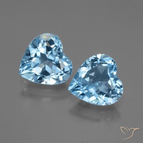 5.15ctw Naturel Bleu ciel Topaze, Cœur, VVS