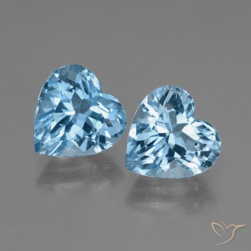 Achetez naturel 6,15ct bleue topaze gems, forme de coeur, en provenance brésil chez gemselect. en stock, livraison internationale!