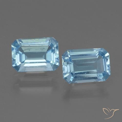 2.16ctw Naturel Bleu ciel Topaze, Taille émeraude, VVS-VS