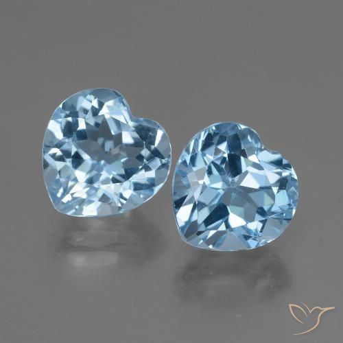 6.84ctw Naturel Bleu Suisse Topaze, Cœur, VVS