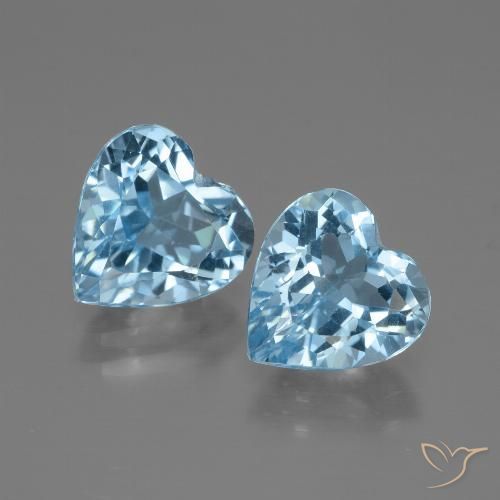 5.78ctw Naturel Bleu ciel Topaze, Cœur, VVS