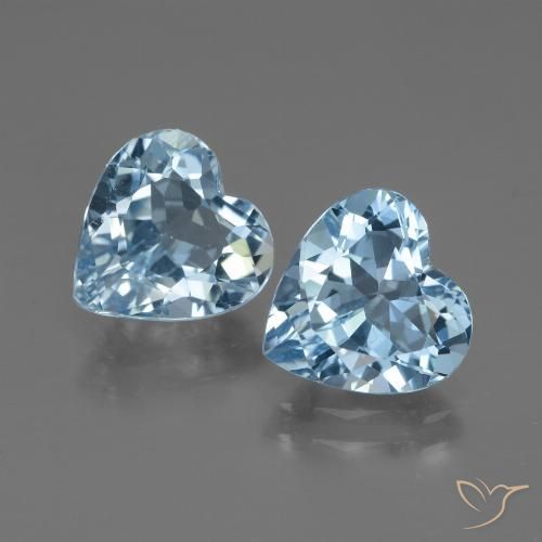 5.63ctw Naturel Bleu ciel Topaze, Cœur, VVS