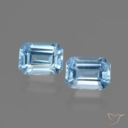 2.25ctw Naturel Bleu ciel Topaze, Taille émeraude, VVS-VS