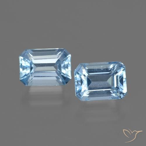 2.79ctw Naturel Bleu ciel Topaze, Taille émeraude, VVS-VS
