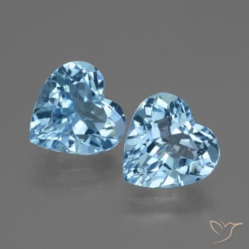5.79ctw Naturel Bleu ciel Topaze, Cœur, VVS