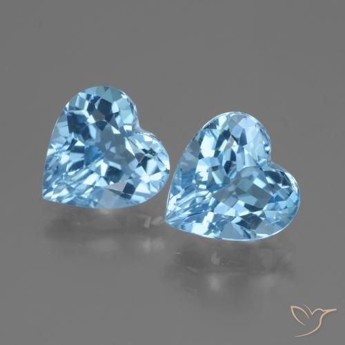 5.78ctw Naturel Bleu Suisse Topaze, Cœur, VS