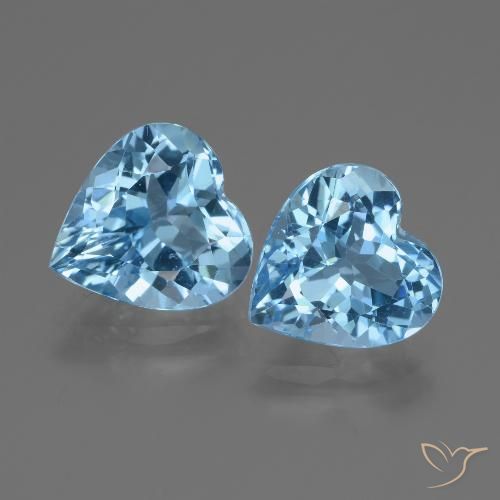 5.84ctw Naturel Bleu Suisse Topaze, Cœur, VVS