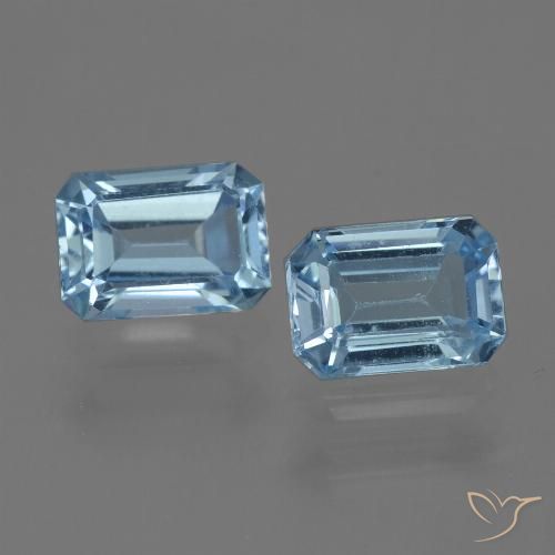 2.38ctw Naturel Bleu ciel Topaze, Taille émeraude, VVS-VS