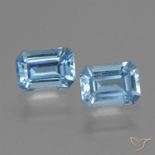 2.21ctw Naturel Bleu ciel Topaze, Taille émeraude, VS