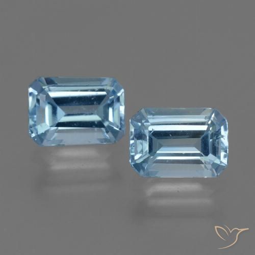2.26ctw Naturel Bleu ciel Topaze, Taille émeraude, VS