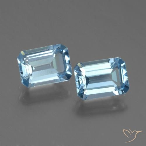 2.44ctw Naturel Bleu ciel Topaze, Taille émeraude, VS