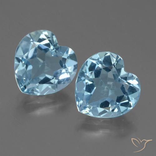 5.51ctw Naturel Bleu ciel Topaze, Cœur, VVS