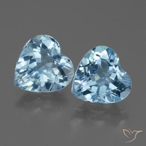 5.06ctw Naturel Bleu ciel Topaze, Cœur, VVS-VS