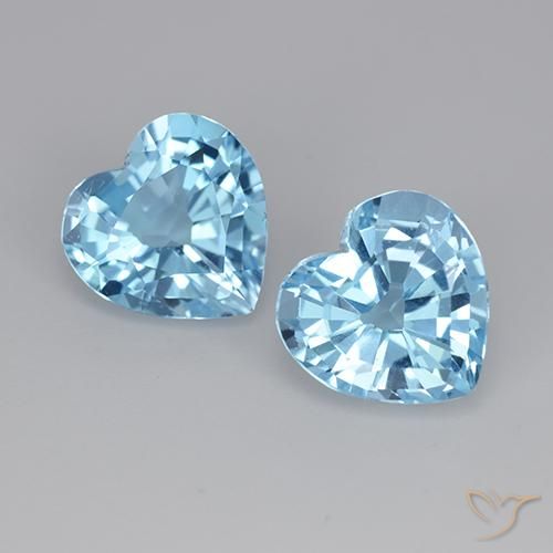 6.37ctw Naturel Bleu ciel Topaze, Cœur, VVS-VS