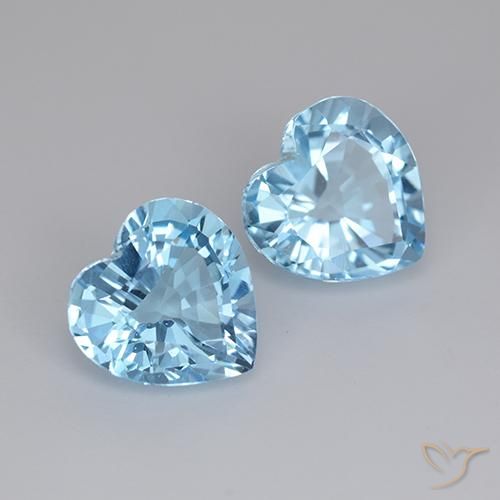 Shop natural 6.37ct Bleu ciel Topaze gems, Cœur, from Brésil at GemSelect. In stock, global shipping!
