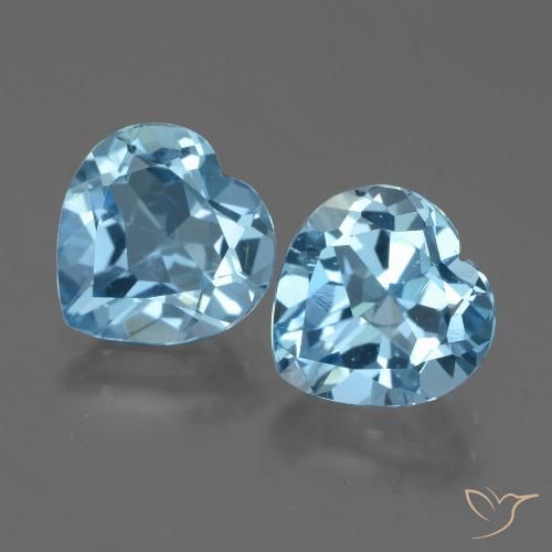 5.67ctw Naturel Bleu Suisse Topaze, Cœur, VVS