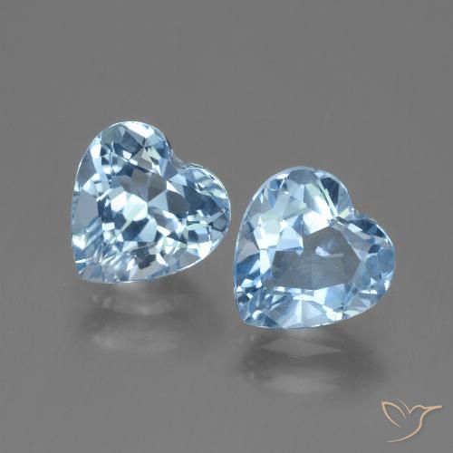 5.95ctw Naturel Bleu ciel Topaze, Cœur, VVS