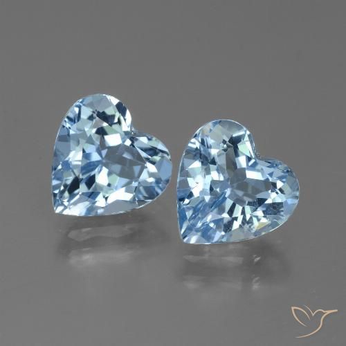 5.73ctw Naturel Bleu ciel Topaze, Cœur, VVS-VS