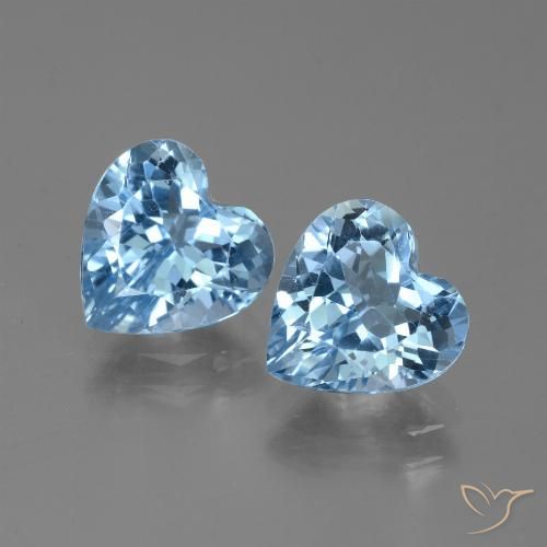 6.00ctw Naturel Bleu Suisse Topaze, Cœur, VVS