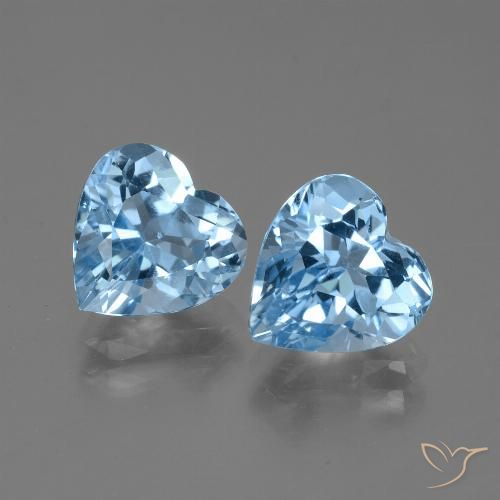 6.37ctw Naturel Bleu ciel Topaze, Cœur, VVS-VS
