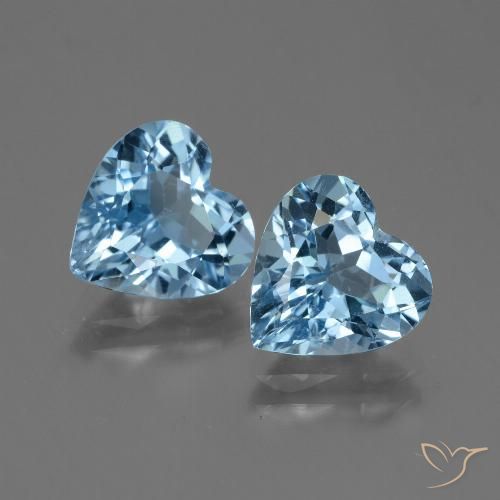5.43ctw Naturel Bleu Suisse Topaze, Cœur, VVS-VS