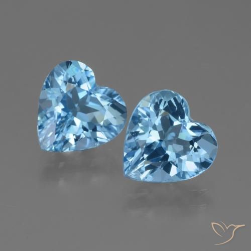 5.27ctw Naturel Bleu Suisse Topaze, Cœur, VVS-VS