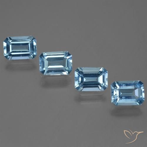 4.56ctw Naturel Bleu Suisse Topaze, Taille émeraude, VVS-VS