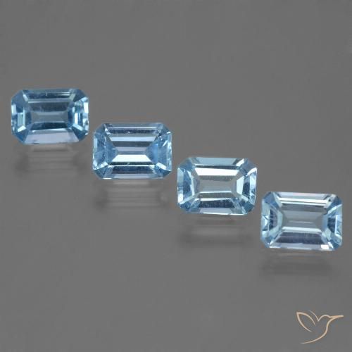 4.76ctw Naturel Bleu ciel Topaze, Taille émeraude, VVS-VS
