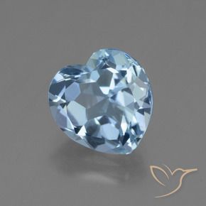 Topaze Bleu ciel naturelle Cœur, 2.92 ct, VVS