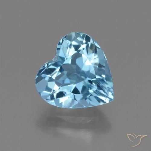 Topaze Bleu Suisse naturelle Forme de coeur, 2.94 ct, VVS