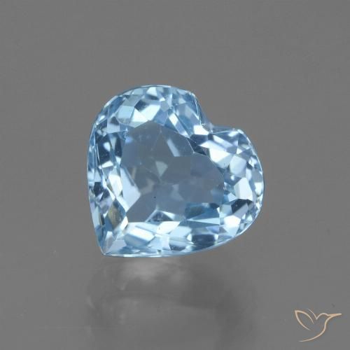 3.28ct Naturel Bleu Suisse Topaze, Cœur, VVS-VS