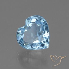 Topaze Bleu Suisse naturelle Cœur, 3.28 ct, VVS-VS