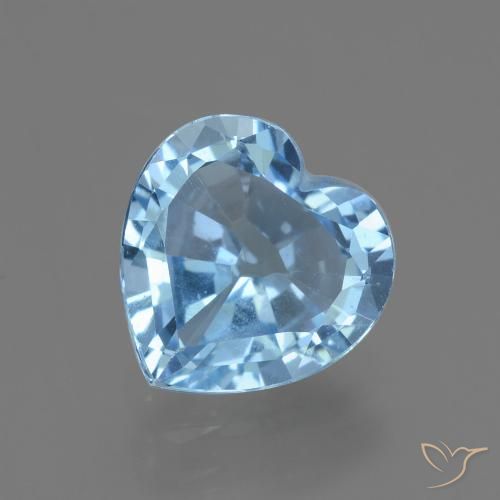 2.88ct Naturel Bleu ciel Topaze, Cœur, VVS