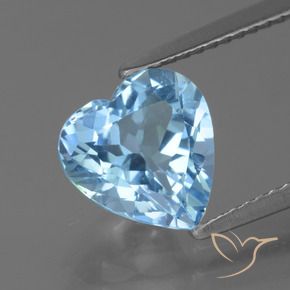 Topaze Bleu Suisse naturelle Cœur, 2.83 ct, VS
