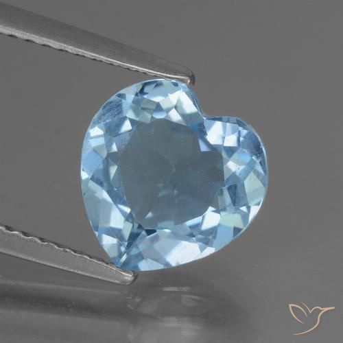 2.70ct Naturel Bleu Suisse Topaze, Cœur, VVS-VS