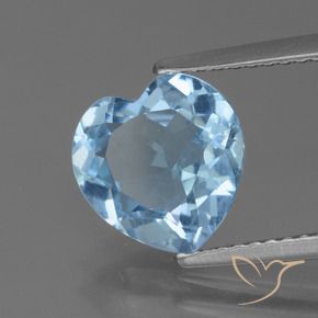 Topaze Bleu Suisse naturelle Cœur, 2.70 ct, VVS-VS