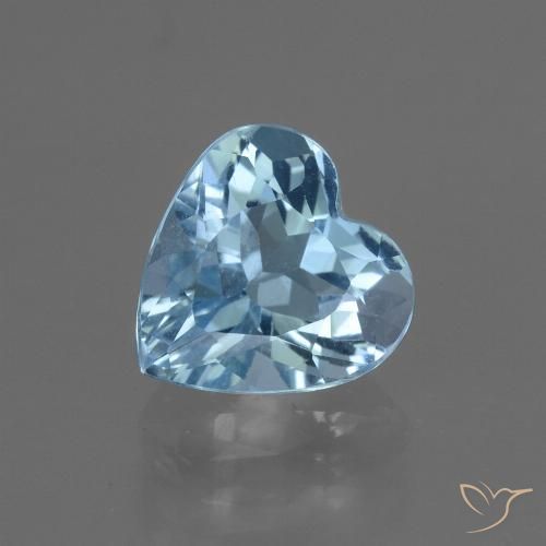 3.15ct Naturel Bleu ciel Topaze, Cœur, VVS-VS