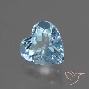 Topaze Bleu ciel naturelle Cœur, 3.15 ct, VVS-VS