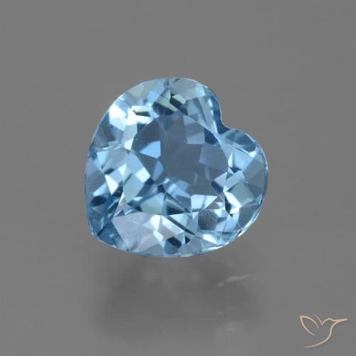 Topaze Bleu Suisse naturelle Cœur, 3.03 ct, VVS