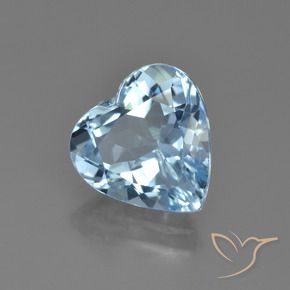 Topaze Bleu ciel naturelle Cœur, 4.04 ct, VS
