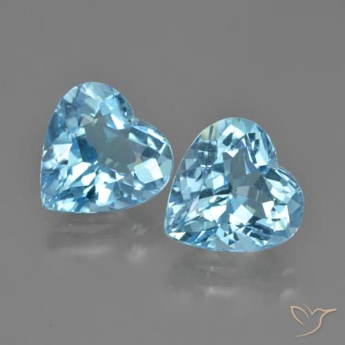 7.89ctw Naturel Bleu Suisse Topaze, Cœur, VVS