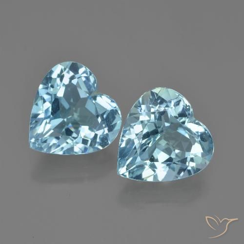 7.42ctw Naturel Bleu ciel Topaze, Cœur, VS