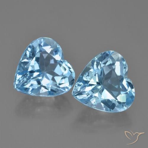 Achetez naturel 8,61ct bleue topaze gems, forme de coeur, en provenance brésil chez gemselect. en stock, livraison internationale!