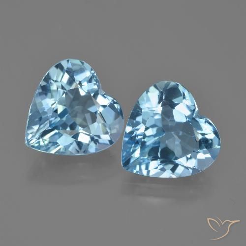 7.83ctw Naturel Bleu ciel Topaze, Cœur, VVS-VS