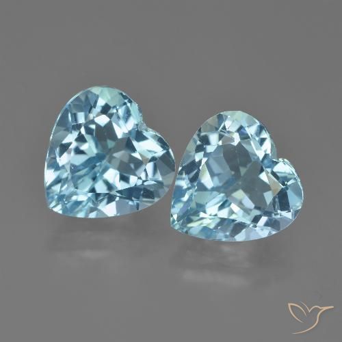 8.81ctw Naturel Bleu ciel Topaze, Cœur, VVS-VS