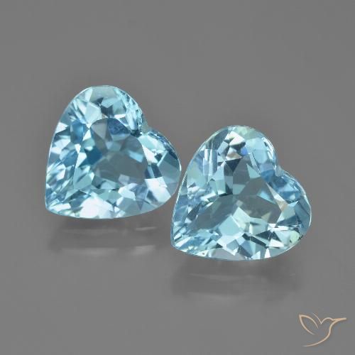 7.65ctw Naturel Bleu ciel Topaze, Cœur, VVS-VS