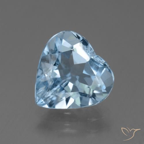 Topaze Bleu Suisse naturelle Cœur, 3.48 ct, VVS
