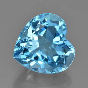 Topaze Bleu intense naturelle Forme de coeur, 9.76 ct, VVS