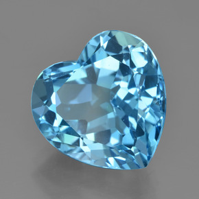 Topaze Bleu intense naturelle Forme de coeur, 9.76 ct, VVS